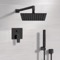 Matte Black Shower Set With 12